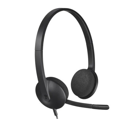 Logitech H340 USB Headset – Crystal Clear Digital Stereo Sound with Noise-Cancelling Mic