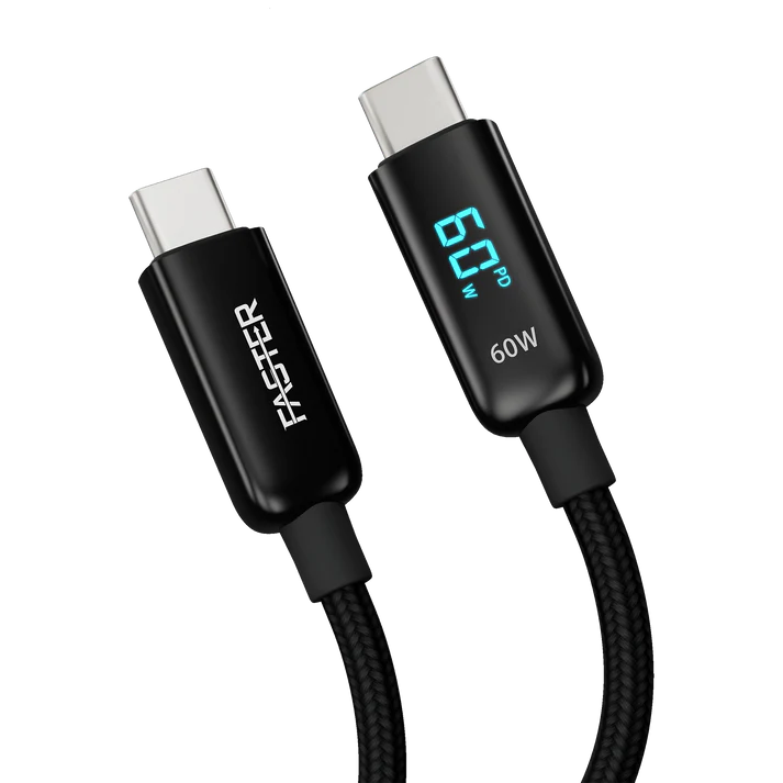 FASTER 60W USB-C TO USB-C DIGITAL DATA CABLE