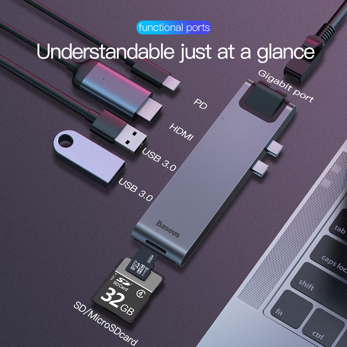 Baseus Thunderbolt C+ Pro Seven-In-One Smart Multifunctional Hub