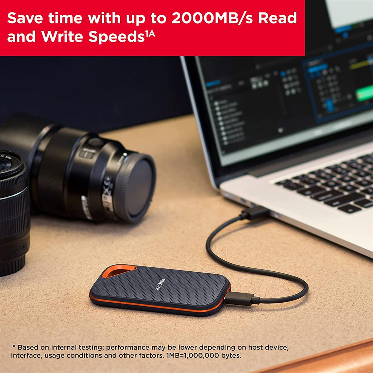 SanDisk Extreme Portable SSD 1TB – USB-C External SSD