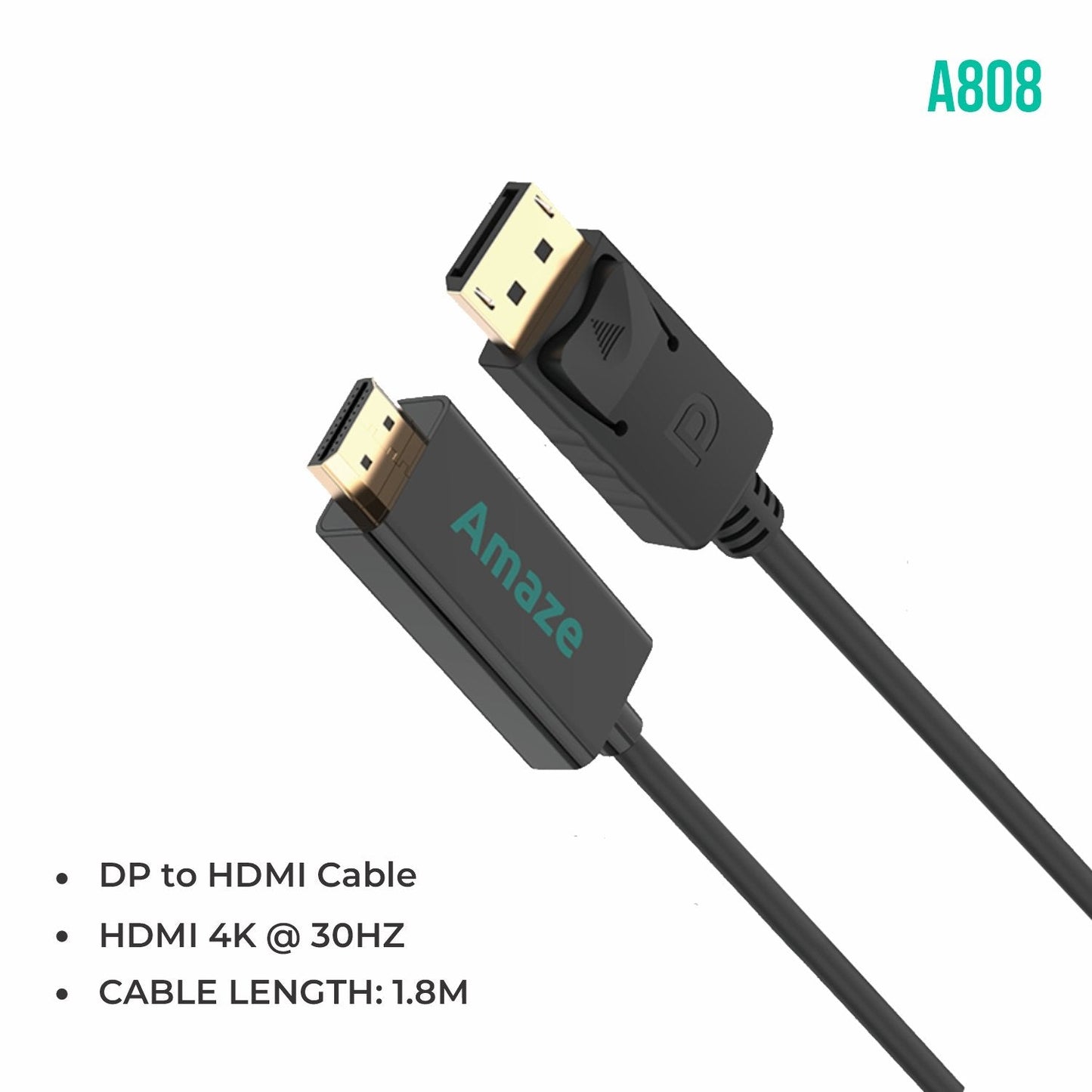 AMAZE DP TO HDMI 4K ADAPTER CABLE A808