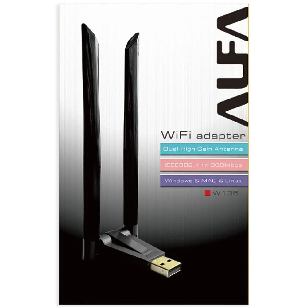 Speed-x Alfa W136 3dbi Rtl 8192 Dual Antena Wifi Usb Adapter 300mbps