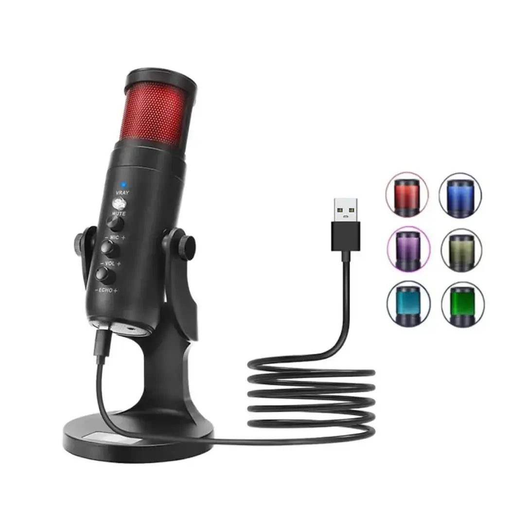Jmary Mc-pw9 RGB Professional Usb Microphone For Podcasting With Noise Reduction