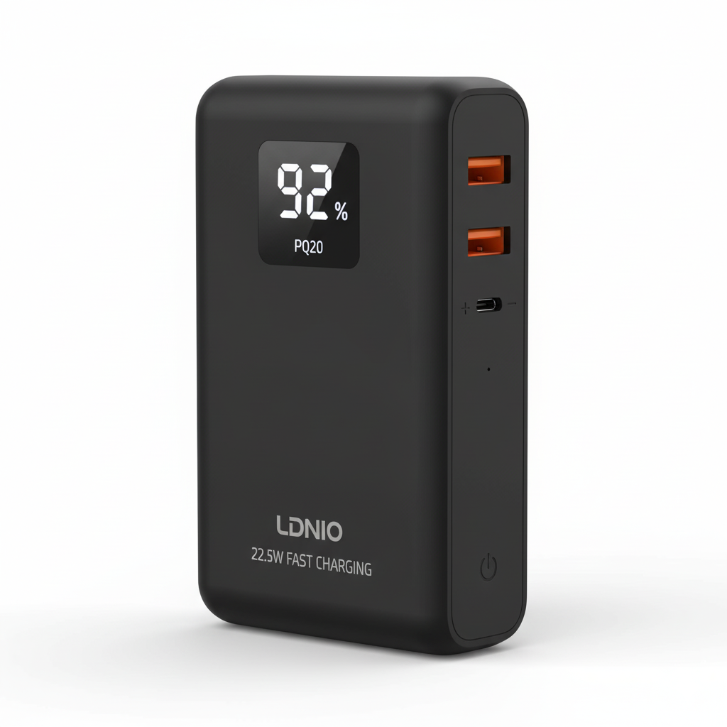 LDNIO 20000mAh Power Bank – 22.5W Super Fast Charging, PD + QC 3.0 Support &amp; Digital Battery Display