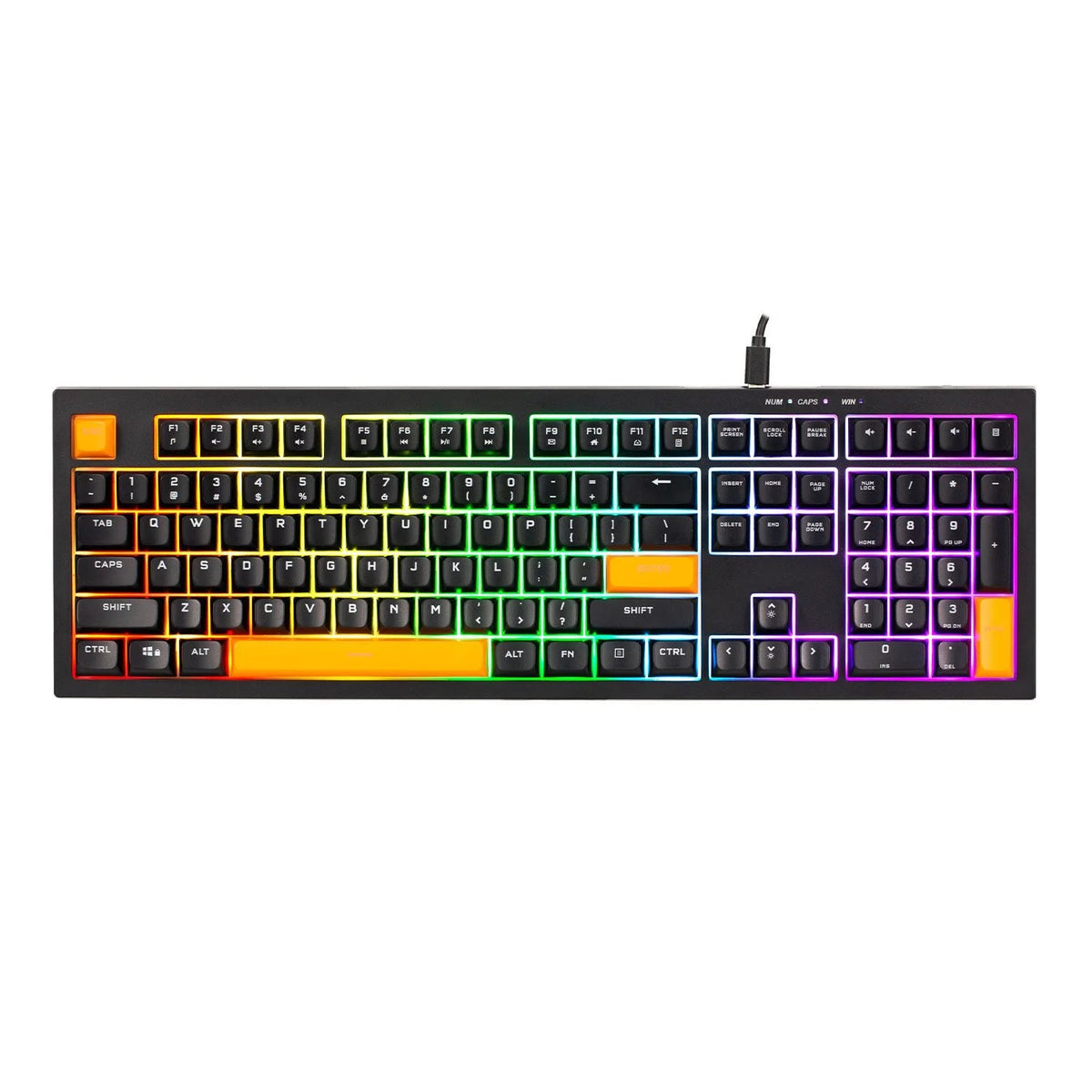 Xtrike Me Kb-512 Bk 108 Key Wired Mechanical Feel Usb-c Keyboard Black