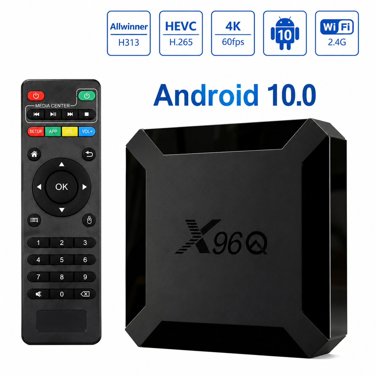 Smart Box X96q Mini Quad Core 2g+16g 4k 60fps Android 10v